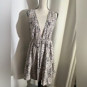 House of Harlow patterned open back low cut dress